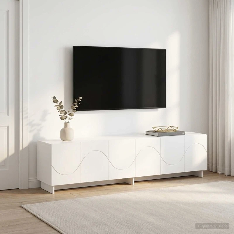 vidaXL TV-bord 180 x 34,5 x 40 cm - Hvid