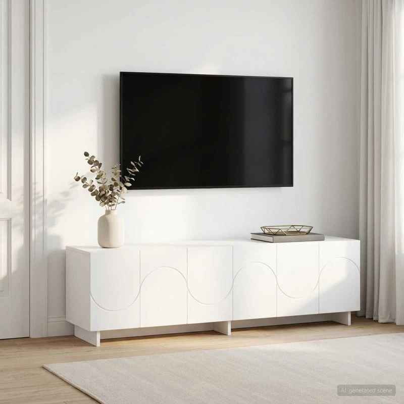 vidaXL TV-bord 140 x 34,5 x 40 cm Hvid