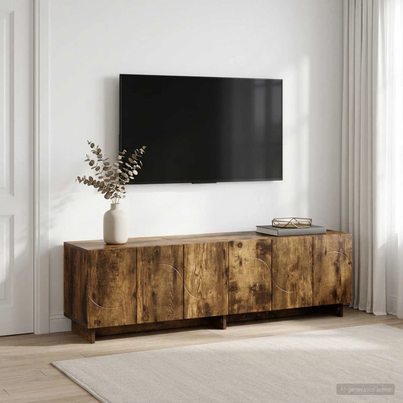 vidaXL TV-bord 140 x 34,5 x 40 cm i røget eg