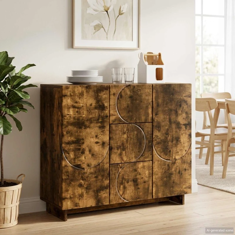 vidaXL Sideboard Røget eg 85,5 x 31 x 75 cm