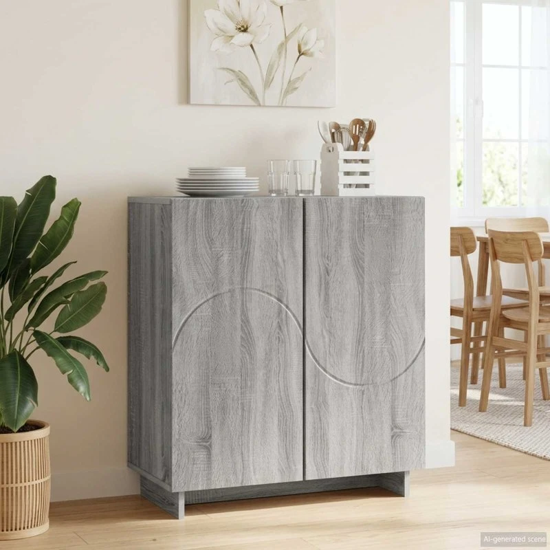 vidaXL Skænk Grå Sonoma 67 x 34,5 x 75 cm