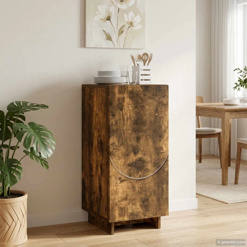 vidaXL Skænk i Røget Eg, 33.5 x 34.5 x 75 cm