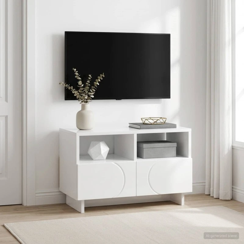 vidaXL TV-bord 60 x 34,5 x 40 cm - Hvid højglans