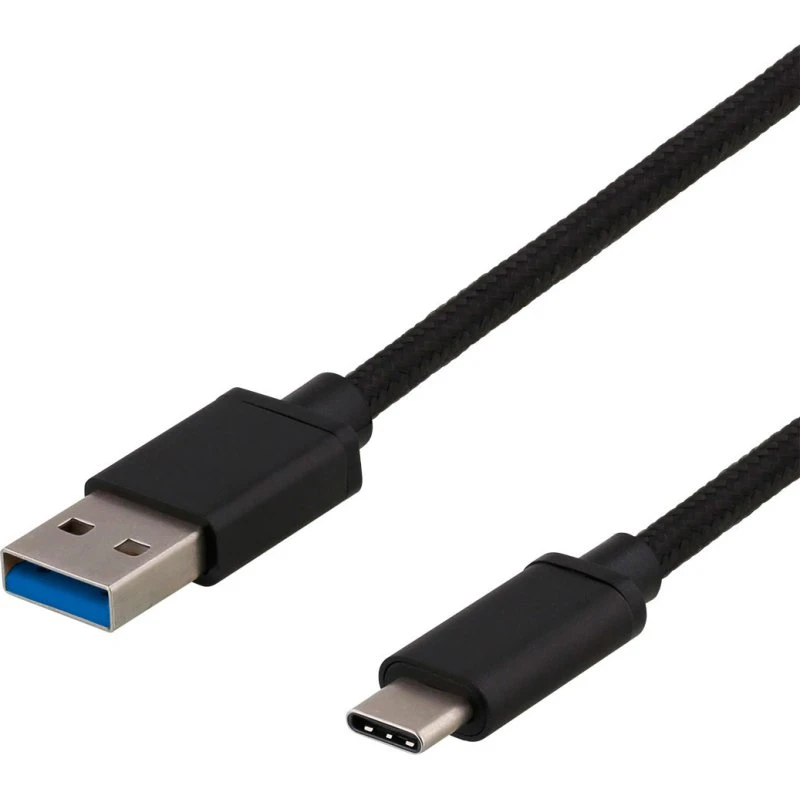 Deltaco USB-C/USB-A kabel 1m USB 3.1 Gen1, 3A 60W, sort
