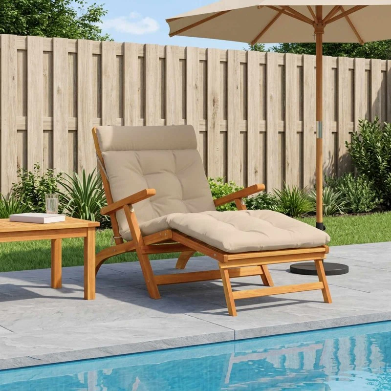 vidaXL VIANEN Solsengspude - Cremefarvet - 200 x 80 x 8 cm