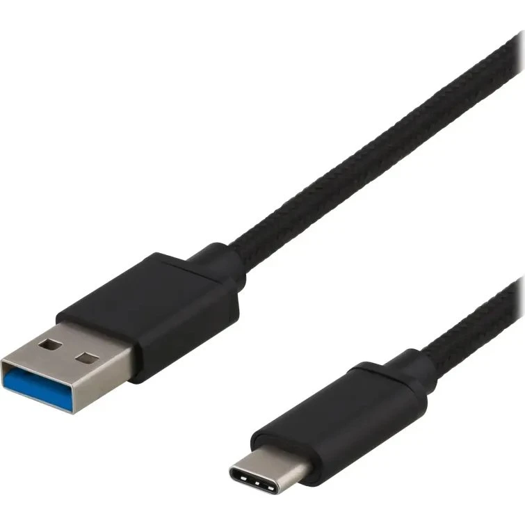 Deltaco USB-C til USB-A kabel 0,5 m USB 3.1 60W sort