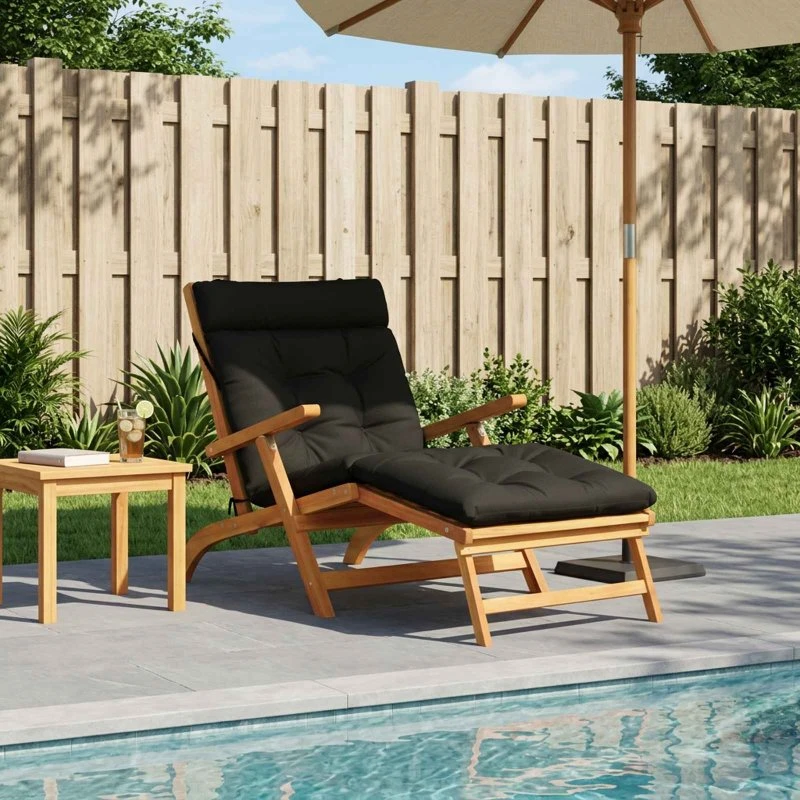 vidaXL Solsengspude VIANEN Sort 200 x 80 x 8 cm