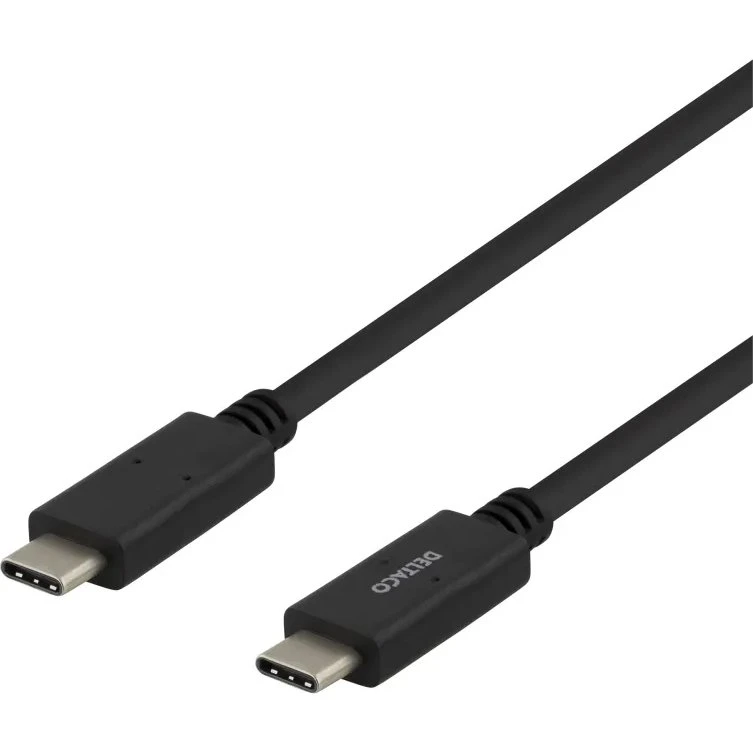 DELTACO USB-C til USB-C kabel 1 m – USB 2.0, sort