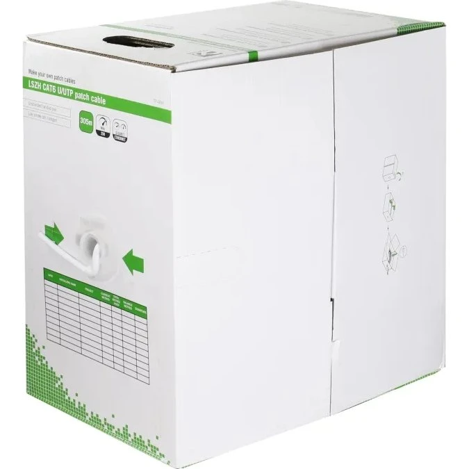 DELTACO Cat6 U/UTP patchkabel 305 m boks, 250 MHz, LSZH, hvid
