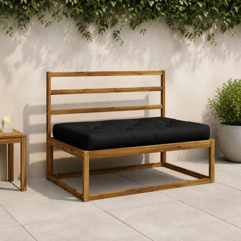 vidaXL VIANEN Pallesædepude - Sort - 120 x 60 x 12 cm
