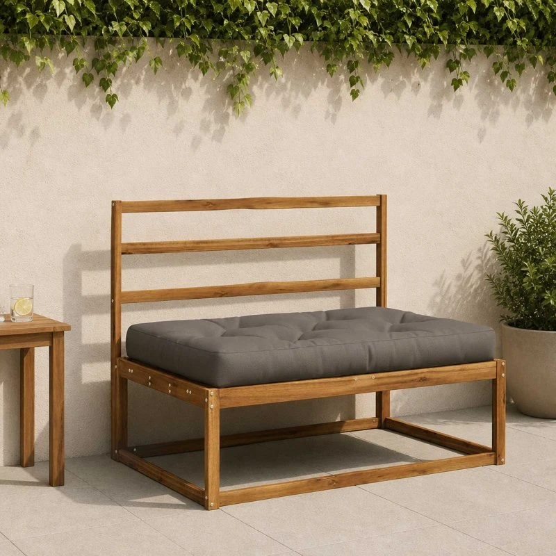 vidaXL VIANEN Pallesædepude - Grå - 120 x 60 x 12 cm