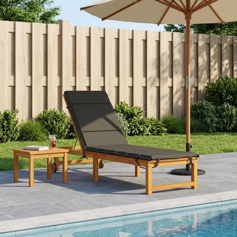 vidaXL Solsengspude GEMERT Antracit 200 x 50 x 3 cm