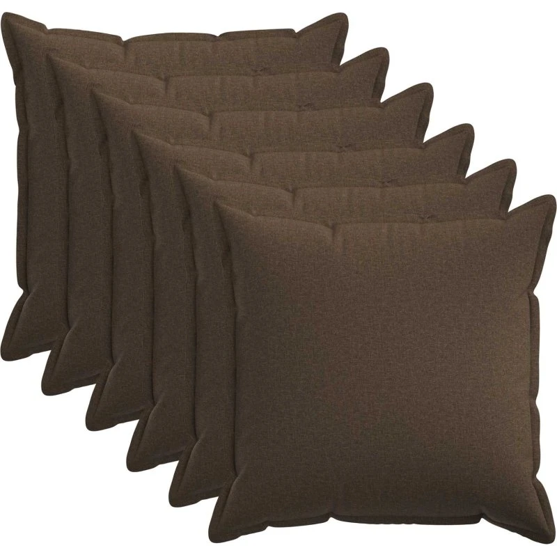 vidaXL HOUTEN Pudebetræk 6 stk. 80x80 cm Gråbrun Faux Linned
