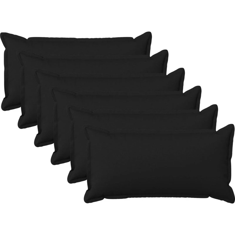 vidaXL HOUTEN Pudebetræk 6 stk. Sort 40 x 80 cm Faux Linned