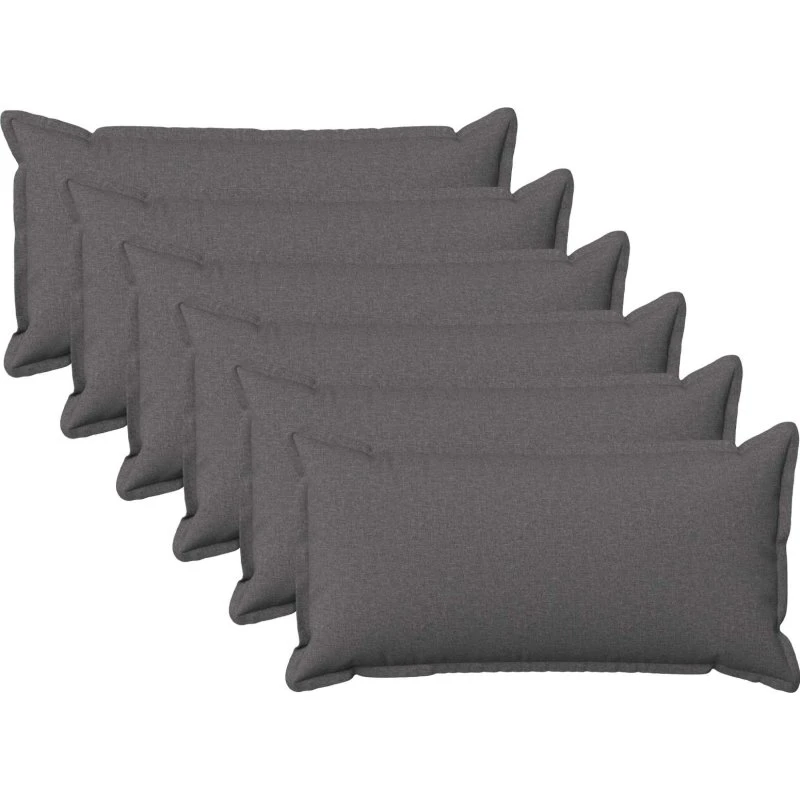 vidaXL HOUTEN Pudebetræk 6 stk. Lysegrå 40 x 80 cm Faux Linned
