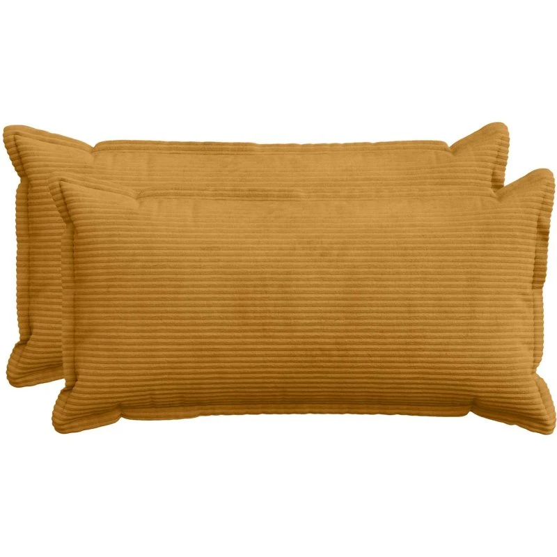 vidaXL HOUTEN Pudebetræk 2 stk. Gul Cordfløjl 40 x 70 cm