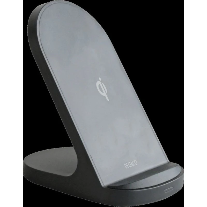 Deltaco Trådløs Qi-oplader Stativ 15W USB-C – Sort