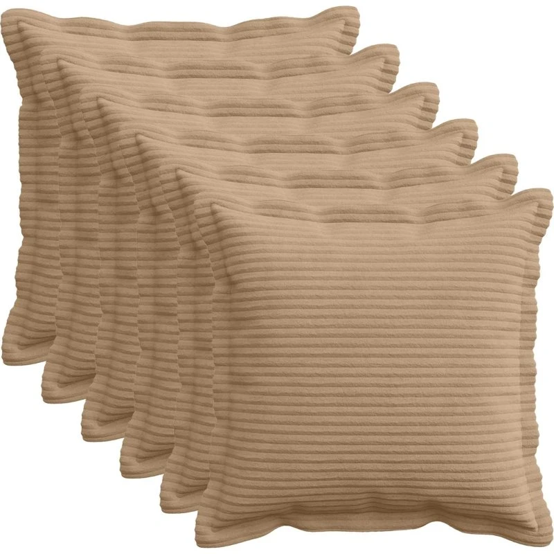 vidaXL HOUTEN Pudebetræk 6 stk. Brun Cordfløjl 35x35 cm