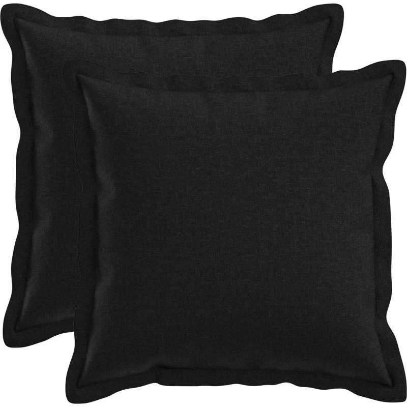 vidaXL HOUTEN Pudebetræk 2 stk. Sort 30x30 cm Faux Linned