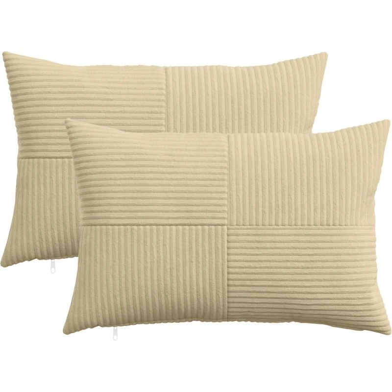 vidaXL ALMELO Pudebetræk 2 stk. Grågrøn Cordfløjl 50x70 cm