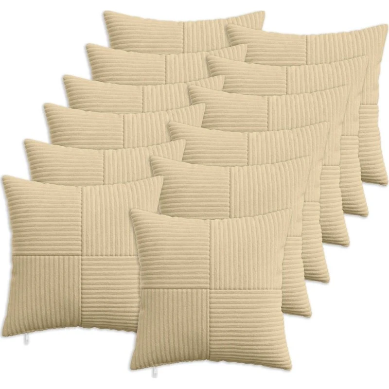 vidaXL ALMELO Pudebetræk 12 stk. Grågrøn Cordfløjl 45x45 cm