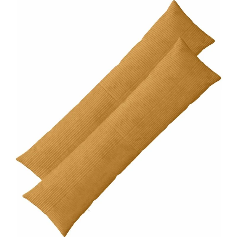 vidaXL ALMELO Pudebetræk 2 stk. Gul Cordfløjl 40 x 145 cm