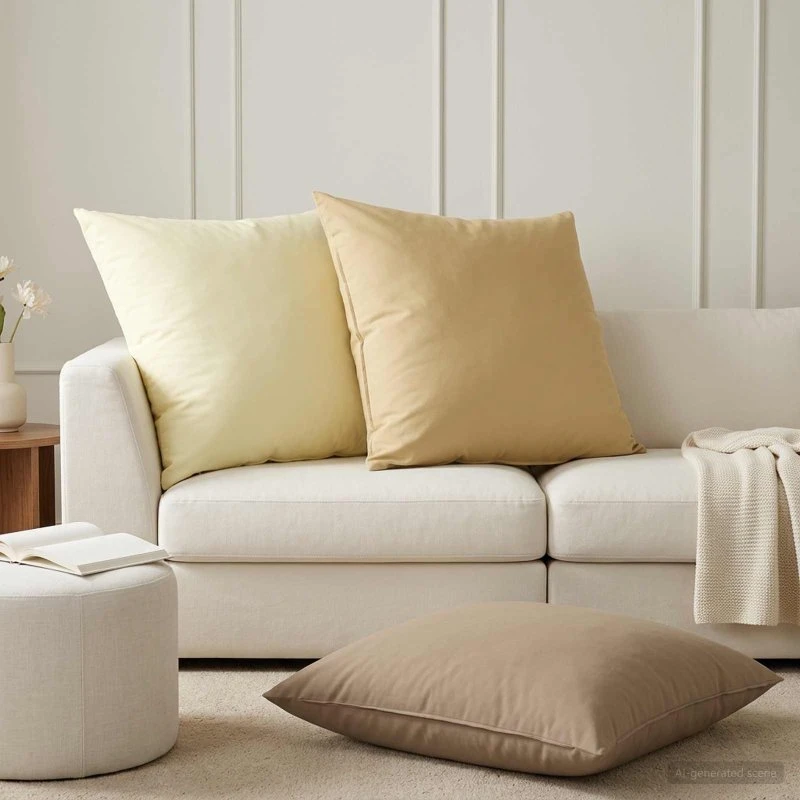 vidaXL HEERLEN Pudebetræk 2 stk - Beige 80 x 80 cm