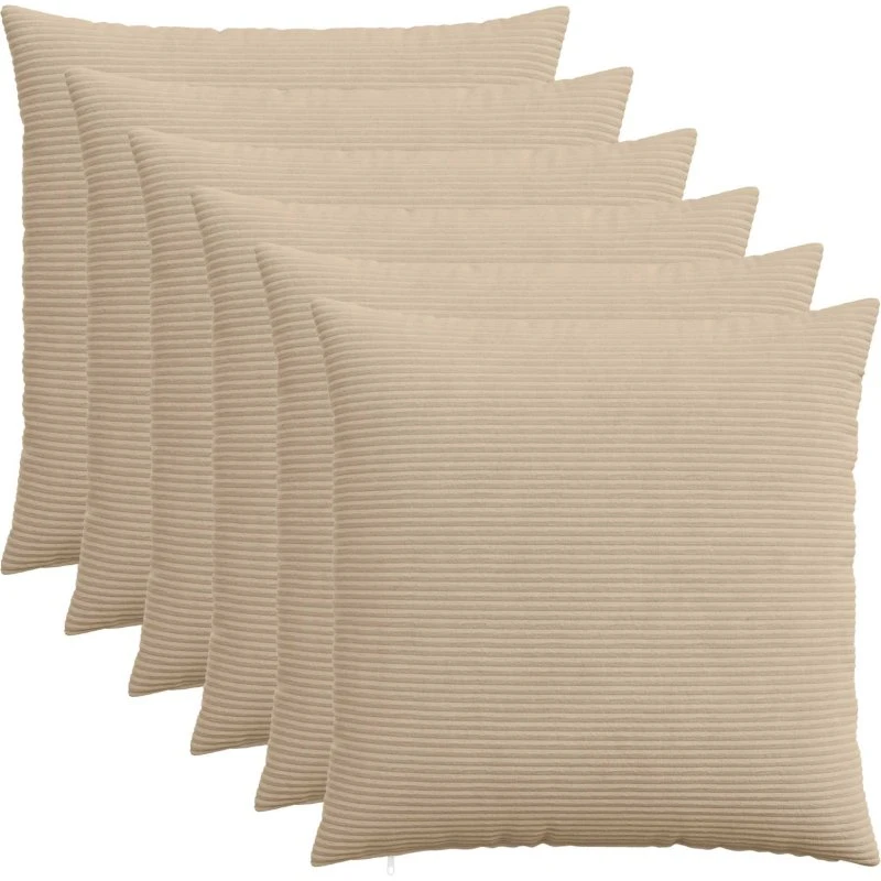 vidaXL HEERLEN Pudebetræk 6 stk. Gråbrun Cordfløjl 70x70 cm