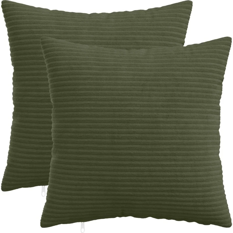 vidaXL HEERLEN Pudebetræk 2 stk. Grøn Cordfløjl 50x50 cm