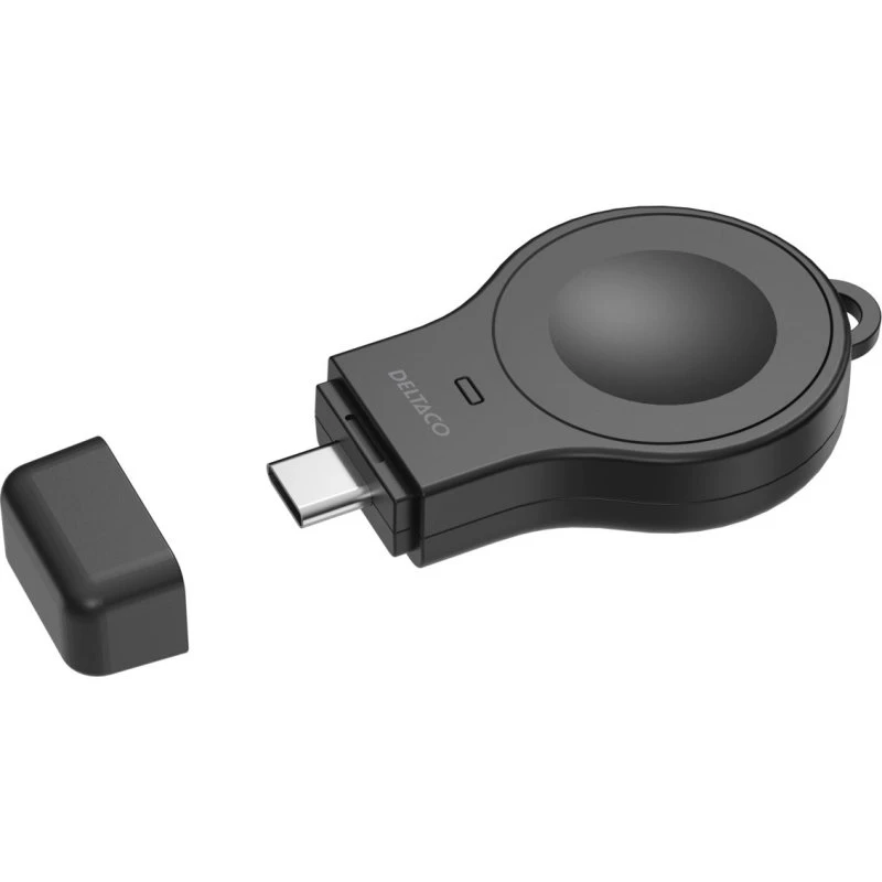 Deltaco AWC-102 mini trådløs oplader til Apple Watch USB-C, sort