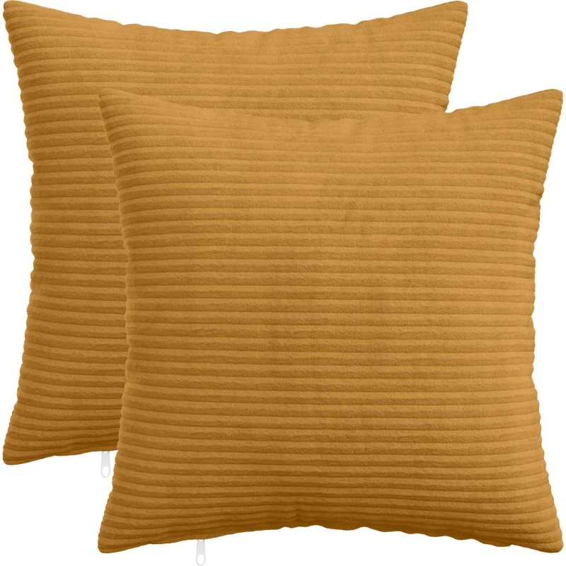 vidaXL HEERLEN Pudebetræk 2 stk. Gul Cordfløjl 45x45 cm