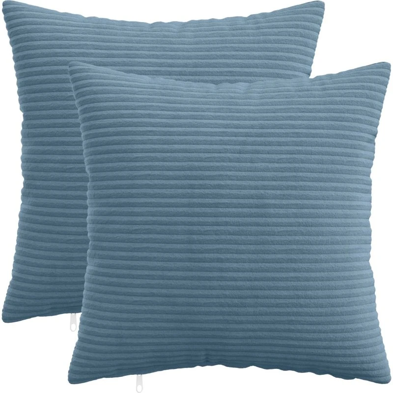 vidaXL HEERLEN Pudebetræk 2 stk. Blå Cordfløjl 45x45 cm