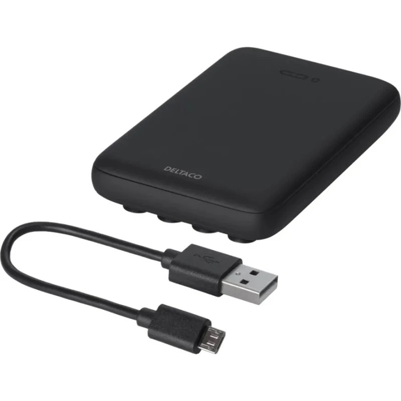 Deltaco Qi Powerbank 5000mAh 10W (1x USB-A) sort