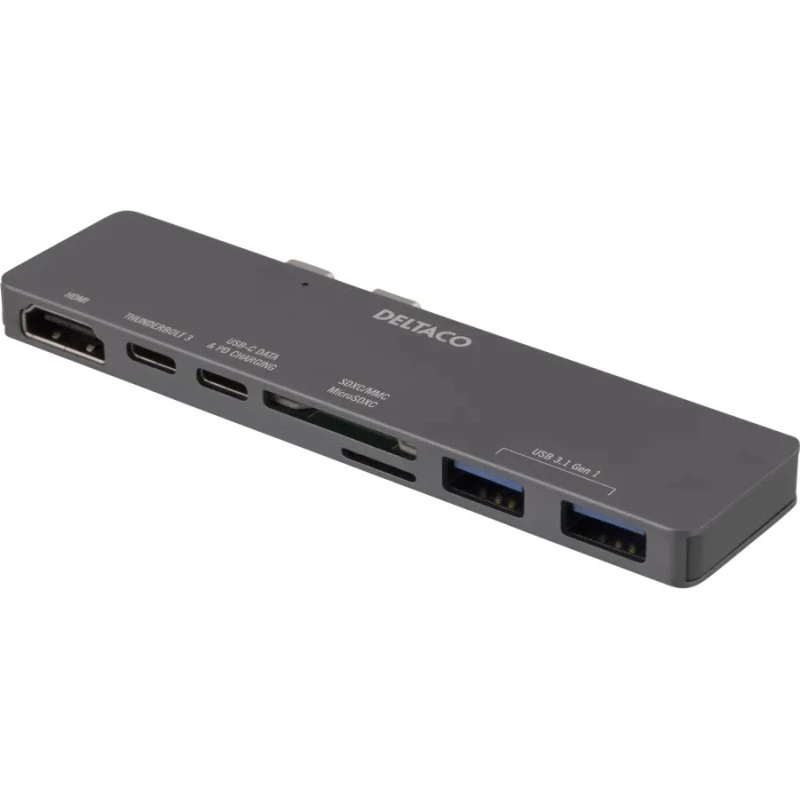 Deltaco Dual USB-C Dock til MacBook Pro 2016 (HDMI/SD/MicroSD)
