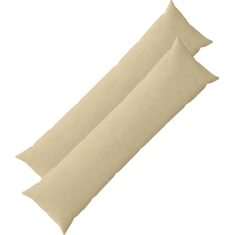 vidaXL HEERLEN Pudebetræk 2 stk. Grågrøn Cordfløjl 40x145 cm