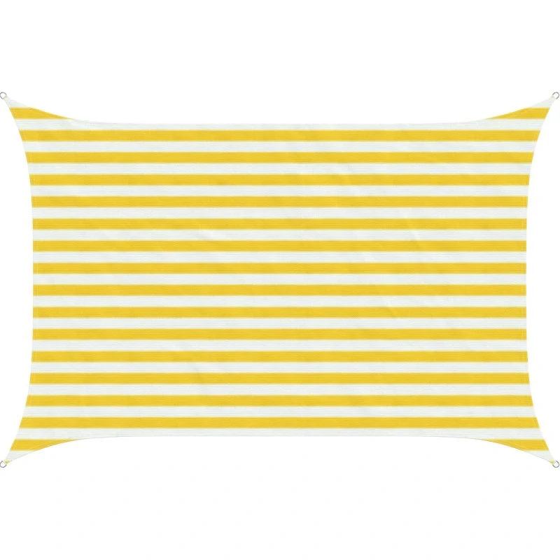 vidaXL Solsejl Rektangulært 2 x 2,5 m HDPE Gul/Hvid