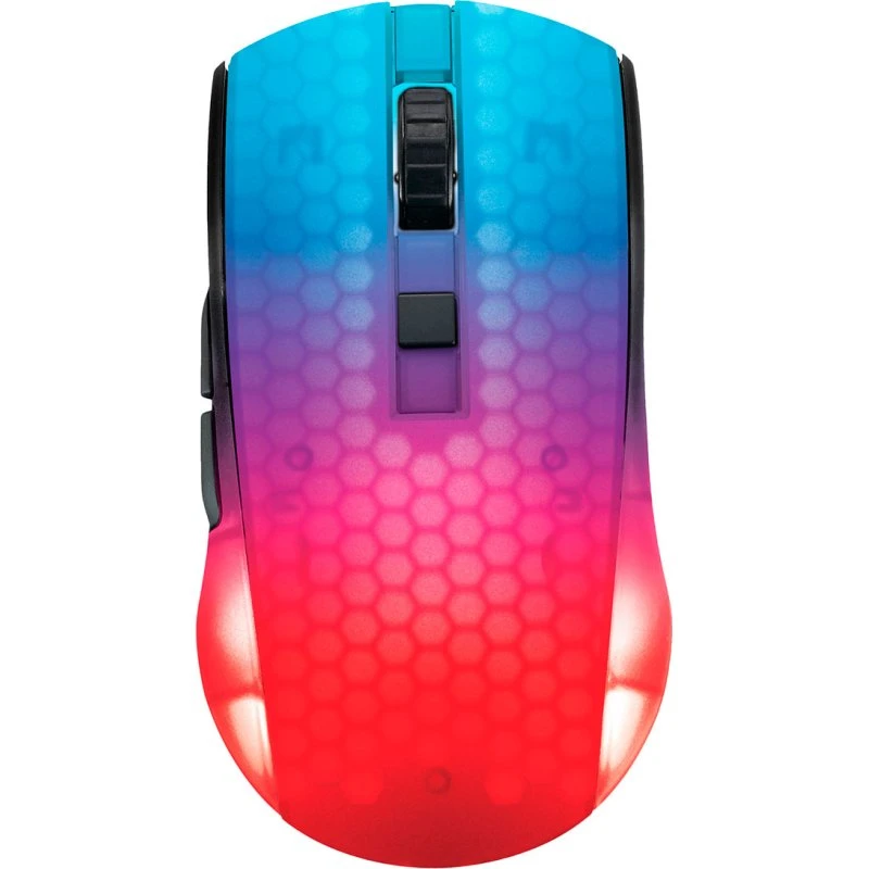 Deltaco DM320 trådløs semitransparent RGB gamingmus - Sort