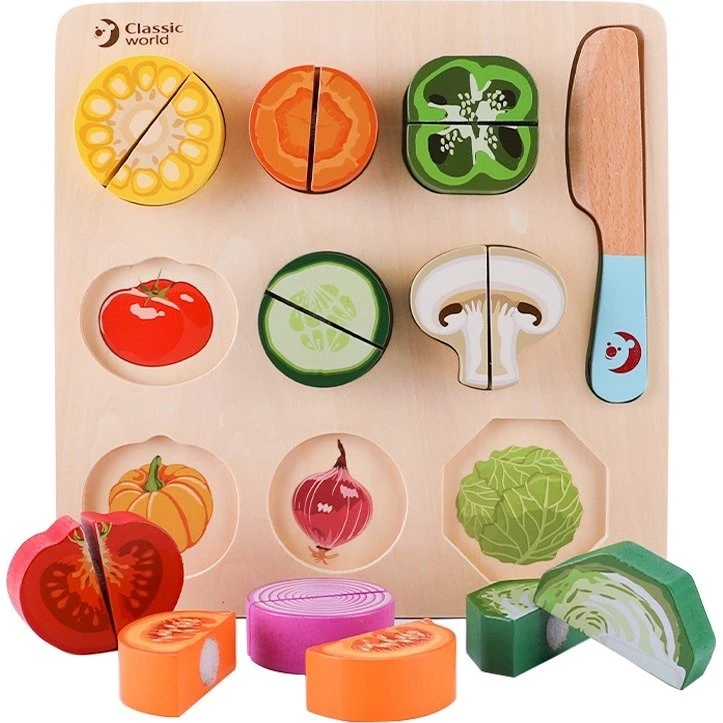 Classic World Wooden Cutting Vegetables 20pcs