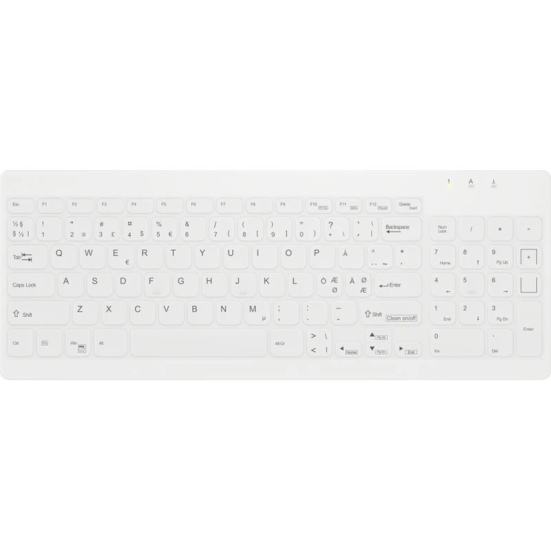 Active Key QuickClean Med AK-C7012 Trådløst Tastatur - Hvid
