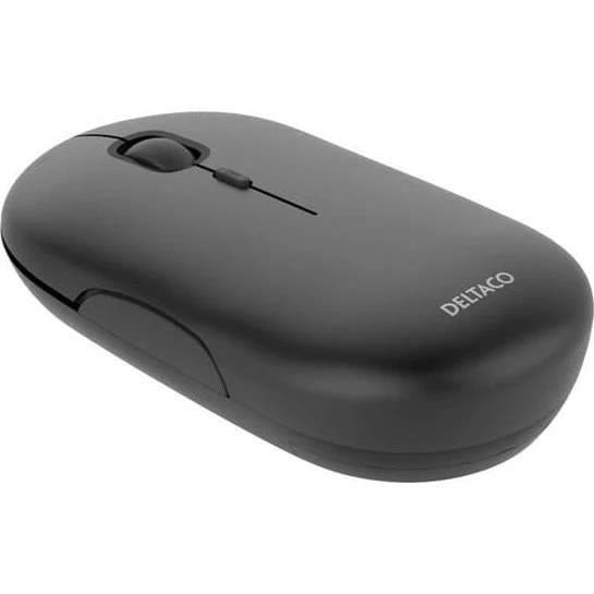 Deltaco MS-803 trådløs flad Silent-mus, sort/blå