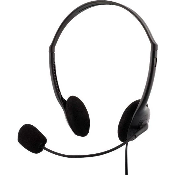 Deltaco Letvægts On-ear Headset med mikrofonarm - Sort