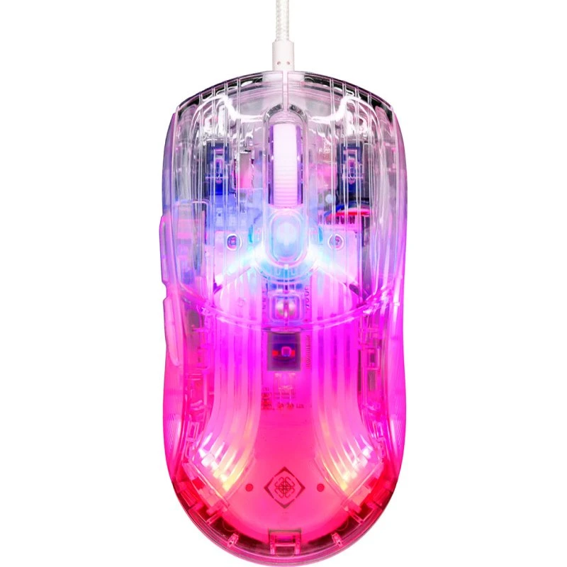Deltaco DM330 Transparent RGB gamingmus USB 1,8 m