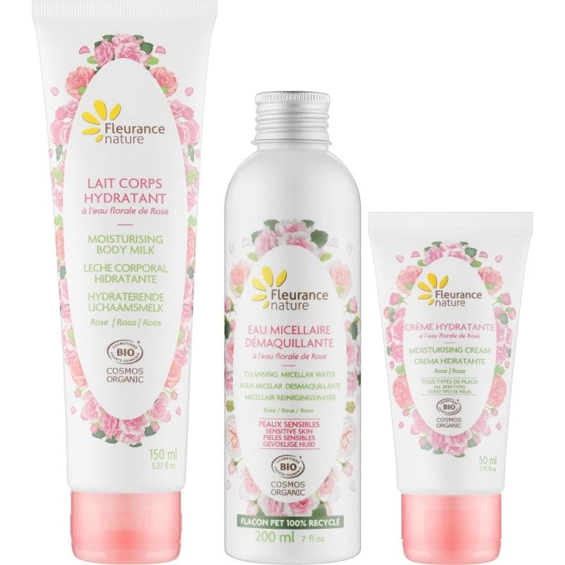 Fleurance Nature Rose gavesæt med hudpleje