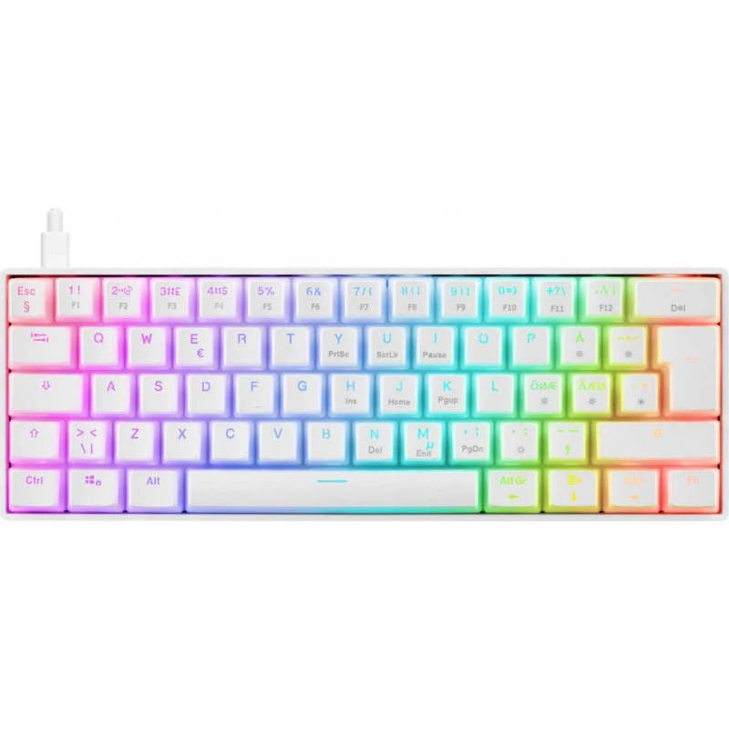 Deltaco Gaming WK90 60% RGB Hotswap Mekanisk Tastatur - Hvid/Pink