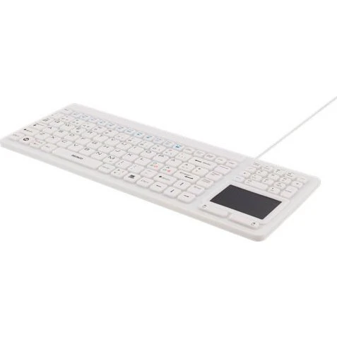 Deltaco USB-tastatur med touchpad, IP68, hvid