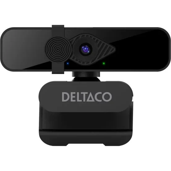 deltaco W-200 2K QHD webcam med indbygget mikrofon og 2 m kabel