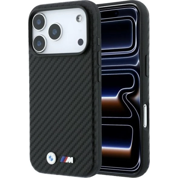 BMW M Carbon Metal Logo MagSafe Etui til iPhone 17/18 Pro Max - Sort