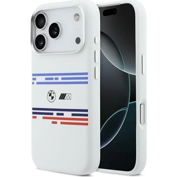 BMW M Silicon Horizontal Line MagSafe Case til iPhone 17 Pro - White