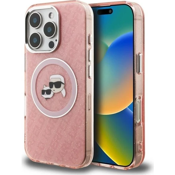 Karl Lagerfeld IML Glitter MagSafe Case til iPhone 16 Pro Max - Pink