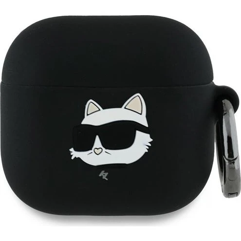 Karl Lagerfeld Choupette Head 3D Silicone Case til AirPods 4 - Sort